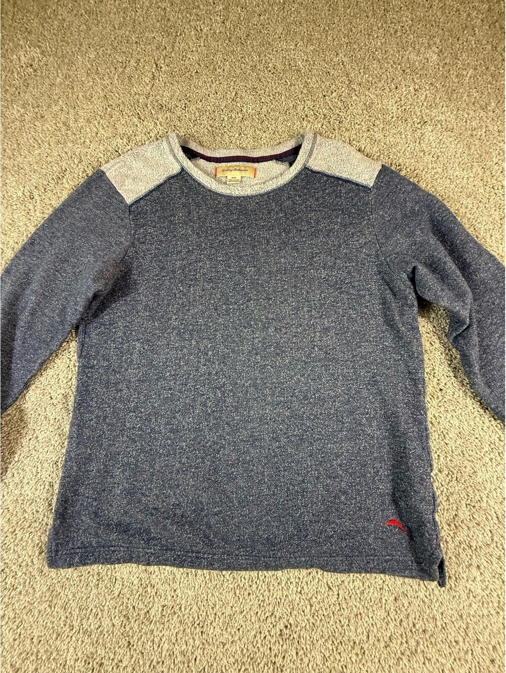 Tommy Bahama Sweater Mens Medium Pullover Crew neck Heather Blue Lightweight